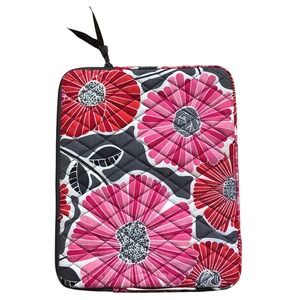 Vera Bradley Folkloric Quilted Tablet iPad Sleeve Red Pink Grey Floral Zip Case